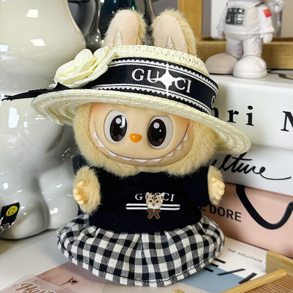 SKU 54 Gucci black straw hat with a topcoat a blouse and a skirt